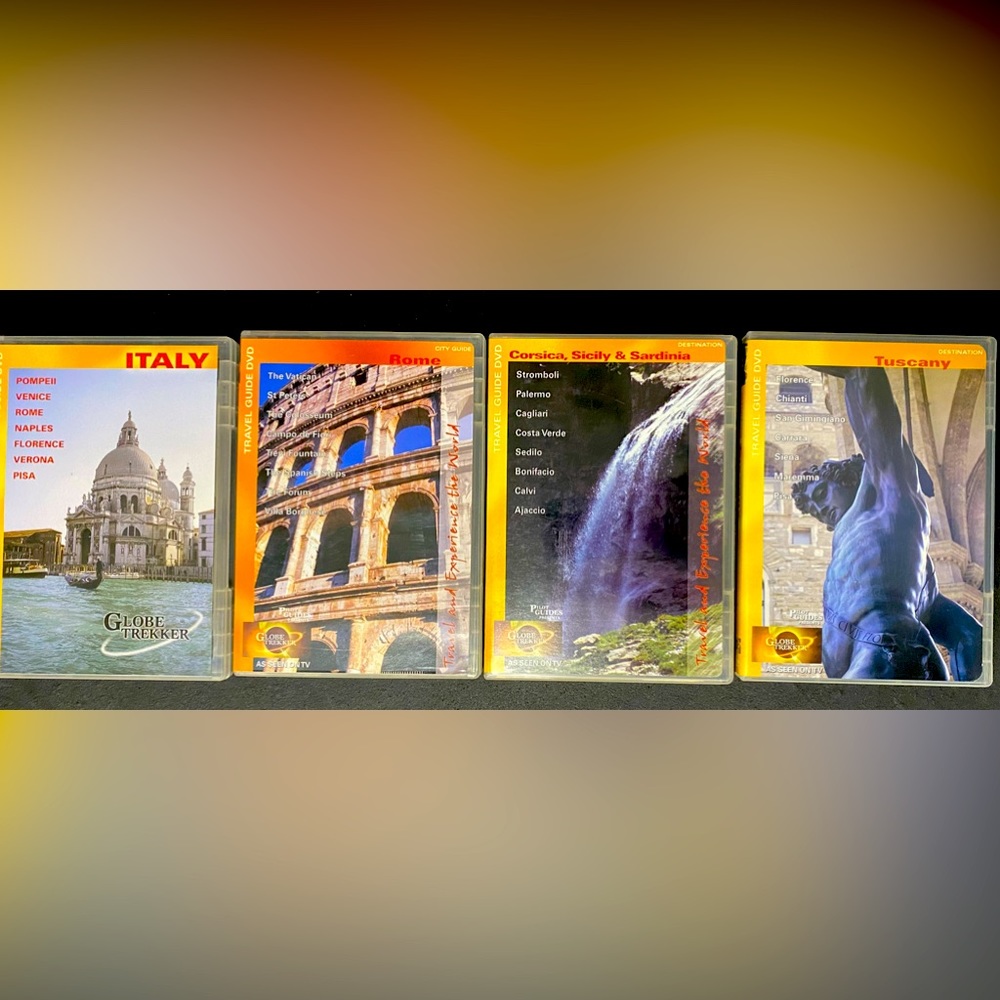 GlobeTrekker
TravelGuide DVD Set of 4
Italy,Rome,Corsica,Sicily,Sardinia,Tuscany